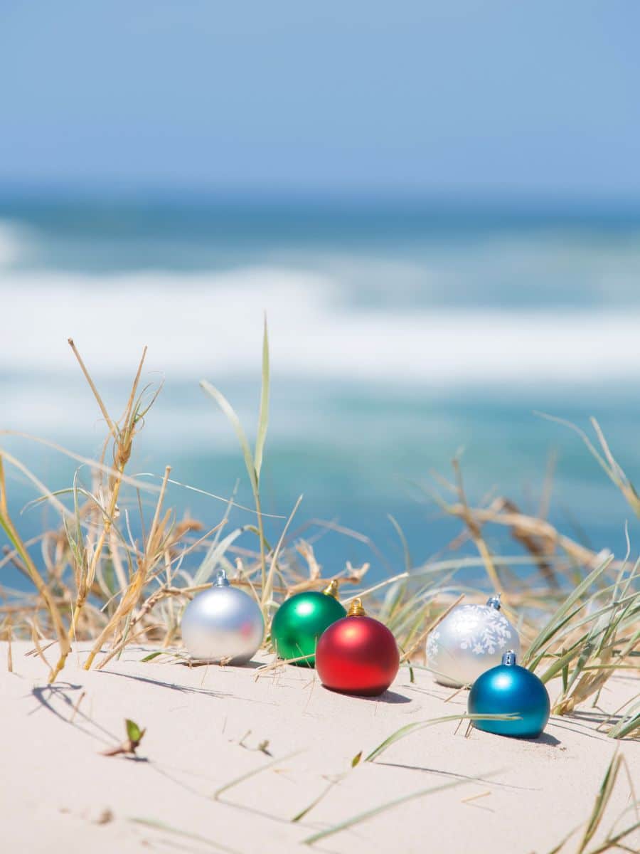 hawaii in december - ornaments on the beach