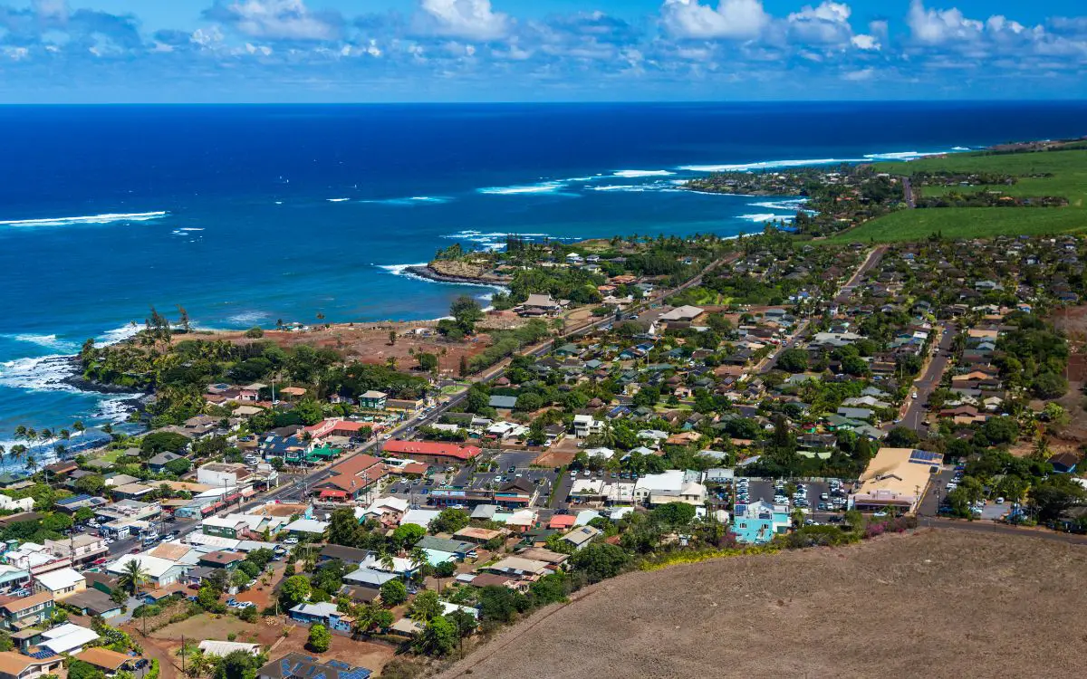 best restaurants in paia maui - flyover of paia town