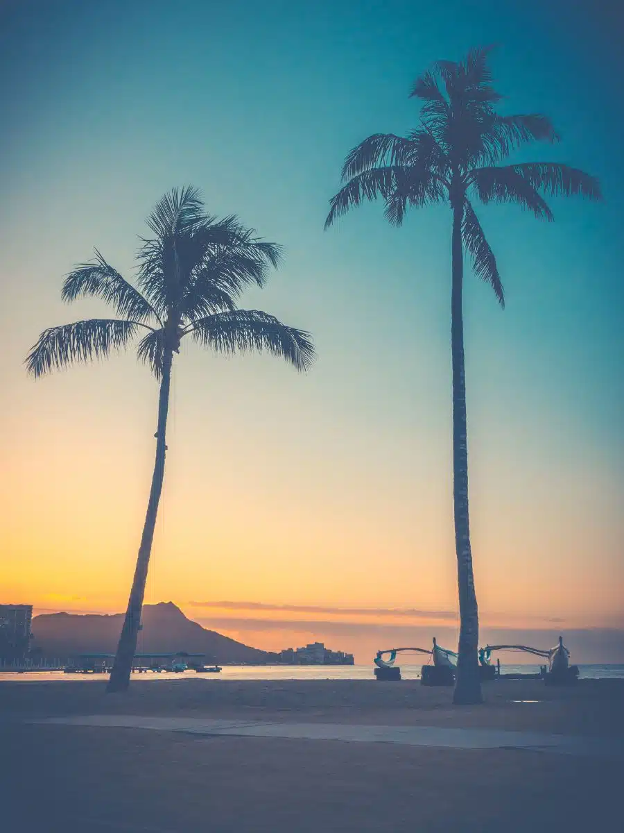 sunrise on oahu - waikiki beach