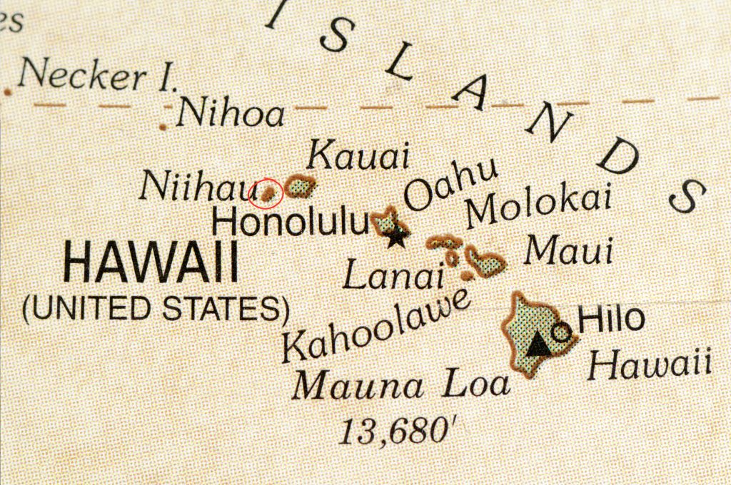 map of hawaii where niihau is