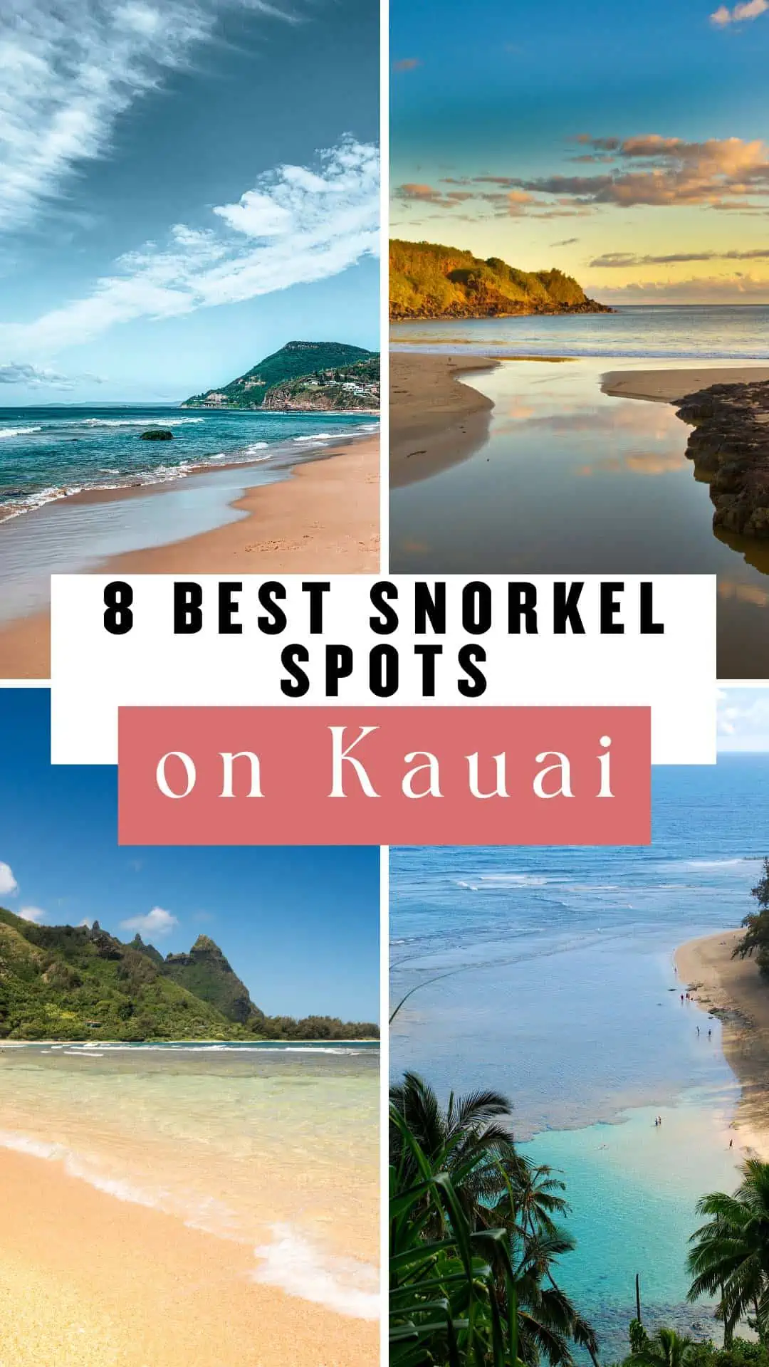 best snorkel spots on kauai - pin