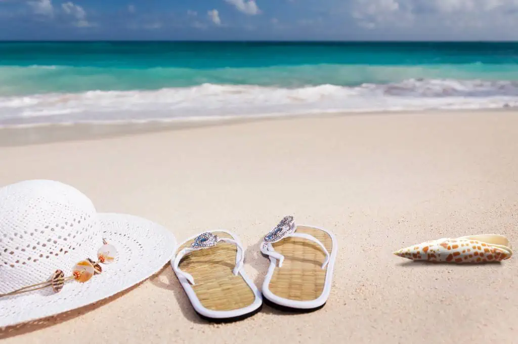sandals on a beach in hawaii