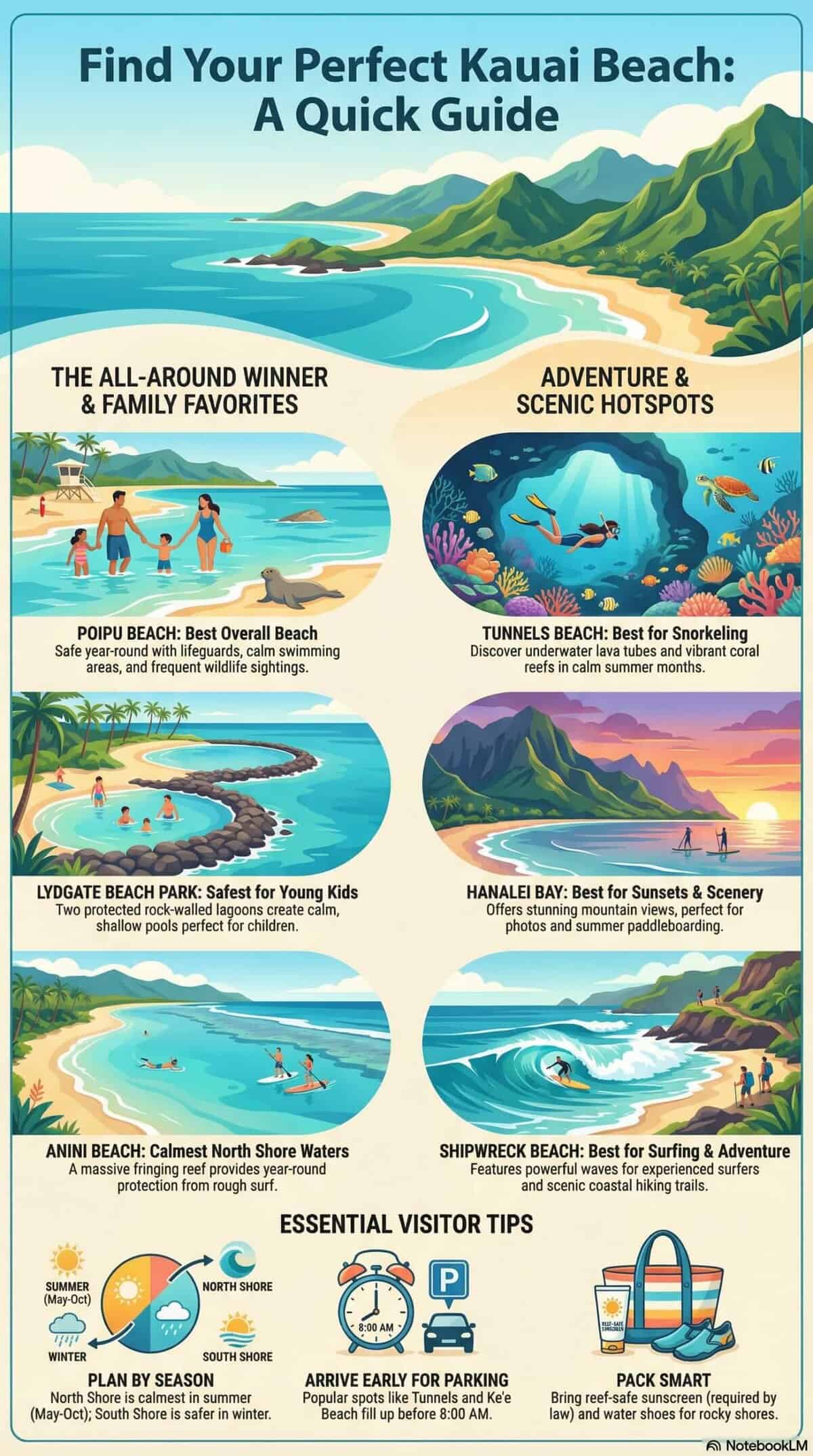 how to find the perfect beach in kauai