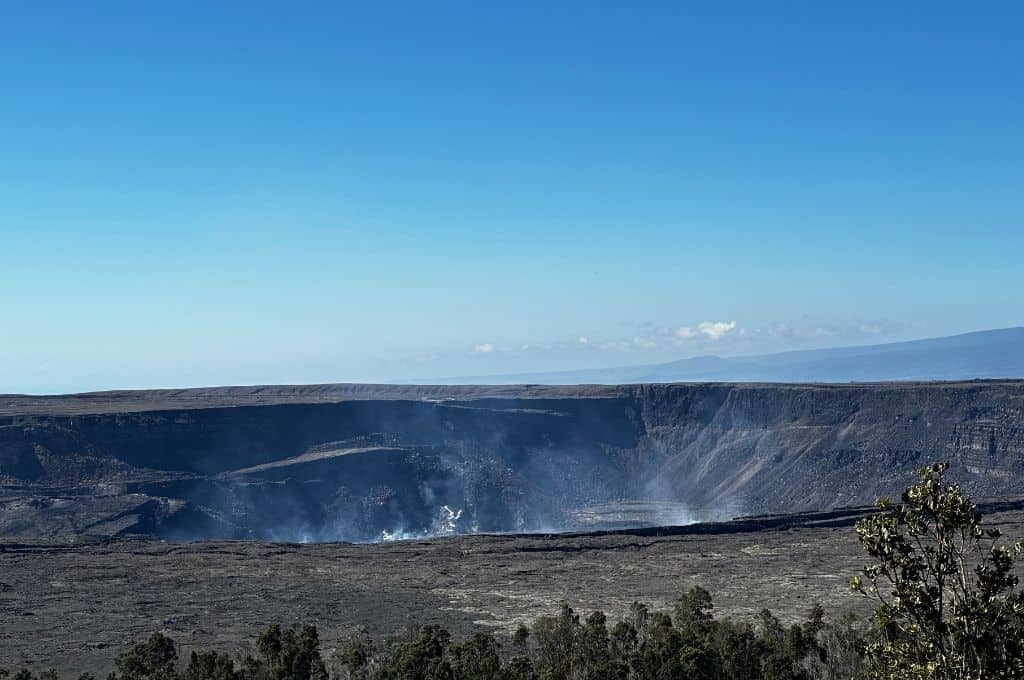 Volcanic crater and lava landscape at Hawaiʻi Volcanoes National Park